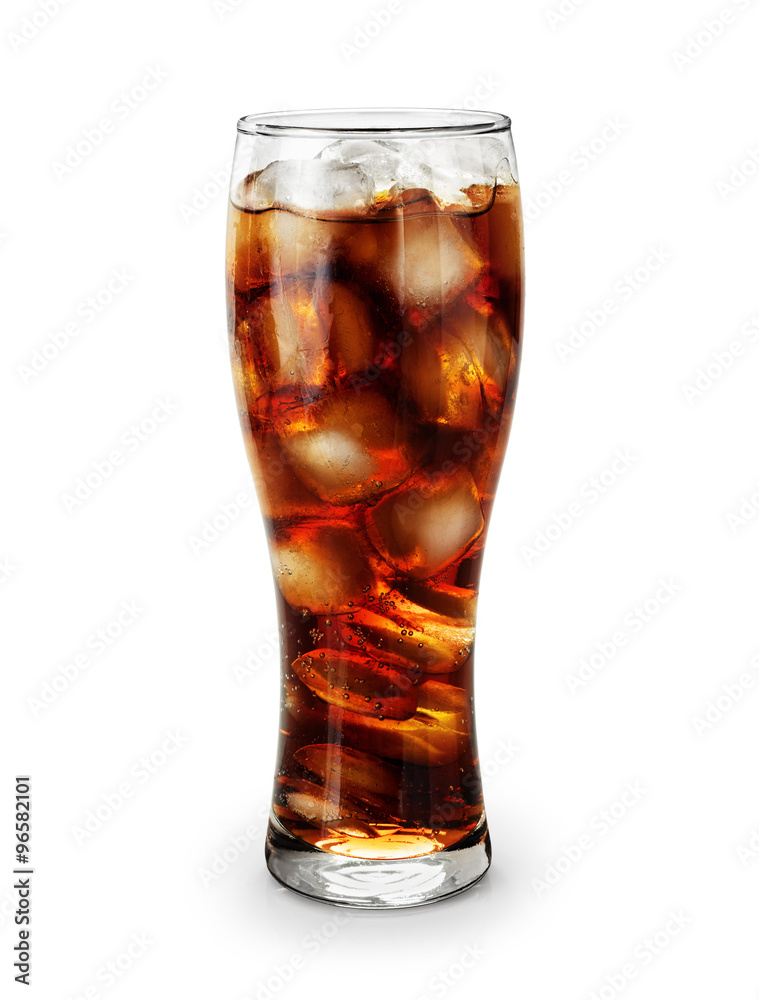 Glass of cola isolated on white background. Glass of cola isolated on white background.
