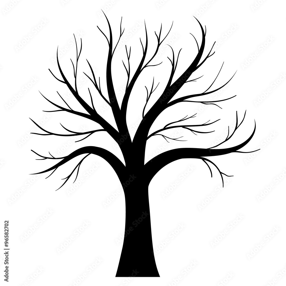 Vector tree silhouette - obrazy, fototapety, plakaty 
