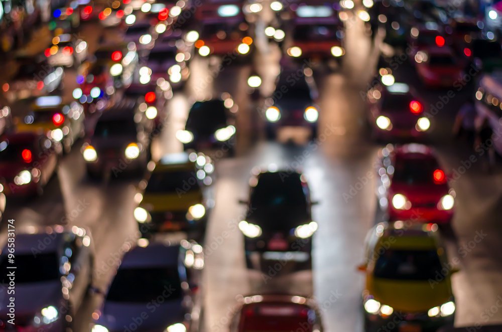 Fototapeta premium Bokeh from car light on the traffic road