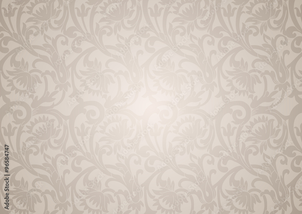 Delicate floral ornament with flowers and curls