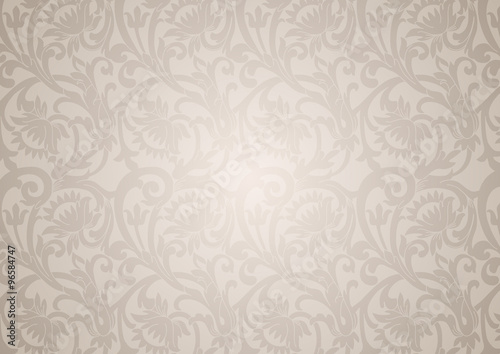 Delicate floral ornament with flowers and curls