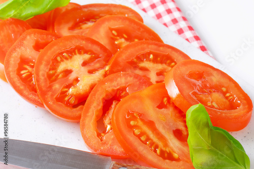 red tomato slices