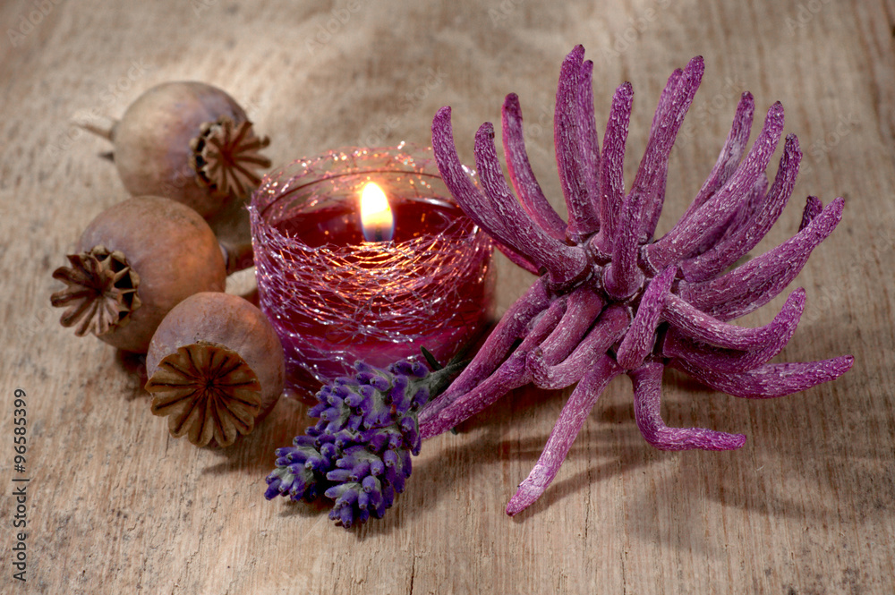 Spa still life with lavender and anemone Spa still life with lavender and anemone