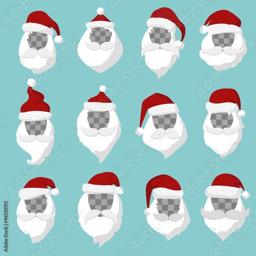 Portrait Santa Claus face cut silhouette vector