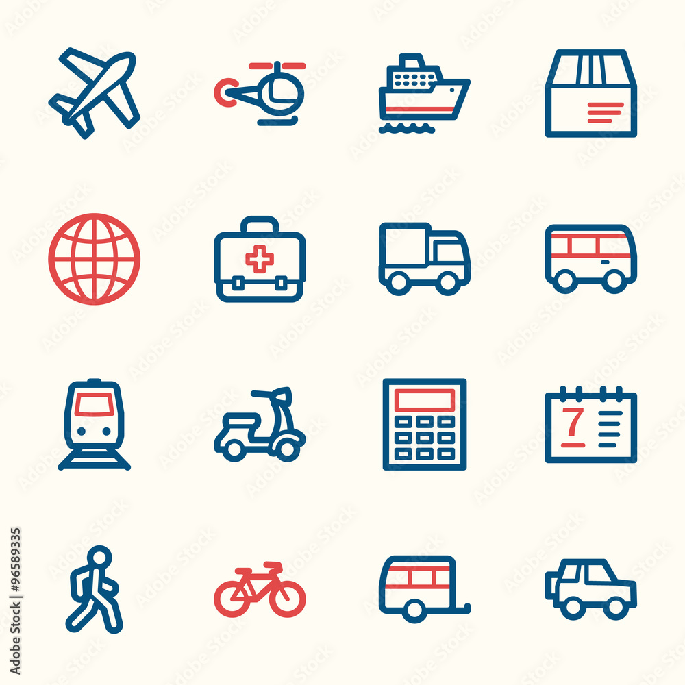 Transport web icons set Transport web icons set