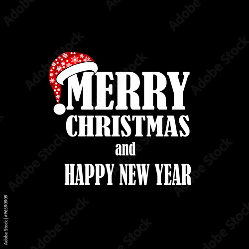 beautiful Christmas card with Santa hat. the idea for your design