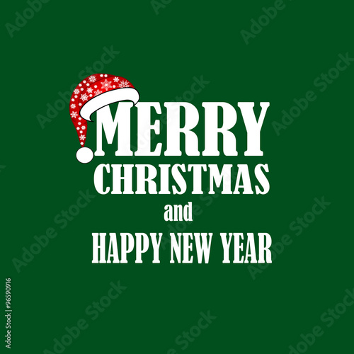 beautiful Christmas card with Santa hat. the idea for your design