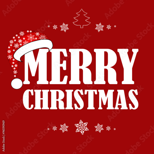 beautiful Christmas card with Santa hat. the idea for your design