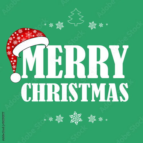 beautiful Christmas card with Santa hat. the idea for your design