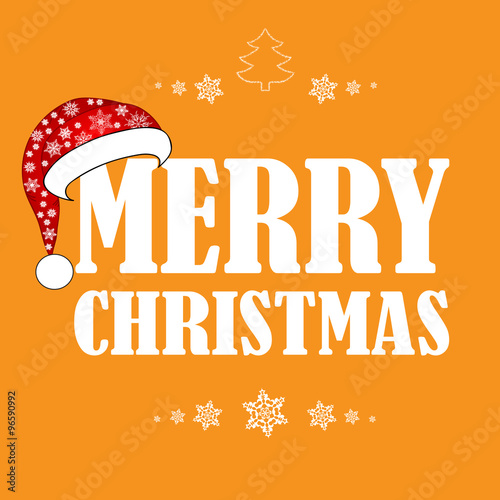 beautiful Christmas card with Santa hat. the idea for your design