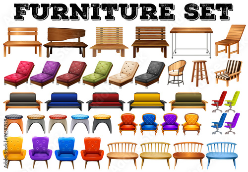 Different design of modern furniture