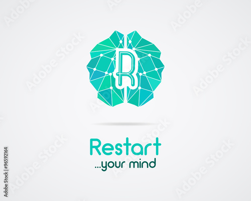 Brainstorm, brain, creation and idea logo template and elements. Restart mind, idea creation business company logotype. Creative agency corporate brand identity. Brain icon concept. Vector