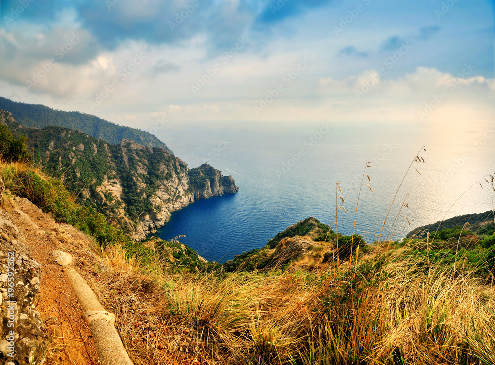 panoramic view of Portofino Regional Nature Park in Italy