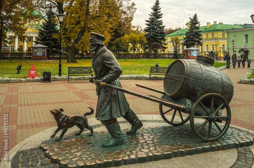 Sculpture of a water carrier on the territory of the information and educational center Vodokanal, St. Petersburg. photo