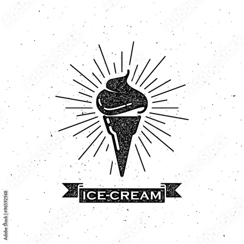  ice cream cone and vintage ribbon