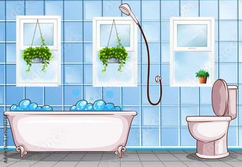 Bathroom with bathtub and toilet