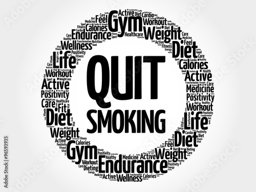 Quit Smoking circle word cloud, health concept