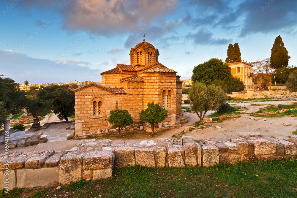 Greek church in the site of the ancient Agora in Athens, Greece Greek church in the site of the ancient Agora in Athens, Greece