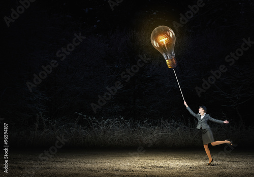 Woman catch bulb