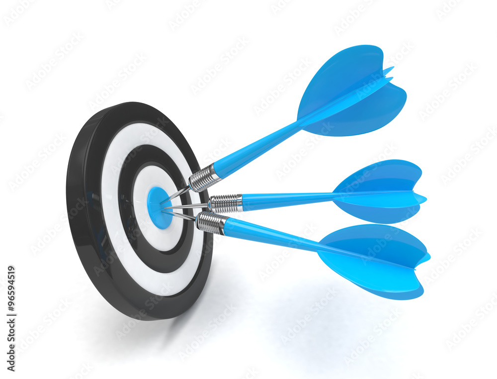 Three arrows darts in center. Three arrows darts in center.