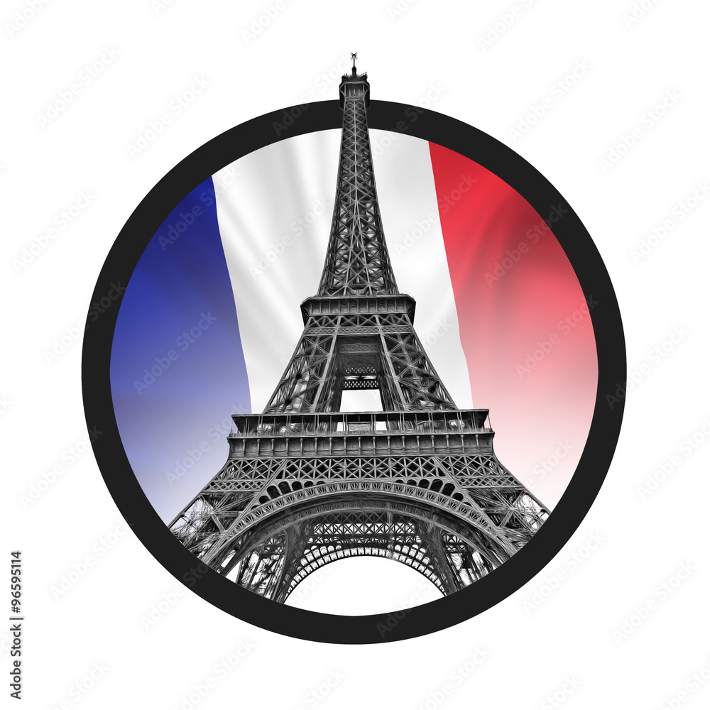 Eiffel Tower symbolizing peace sign