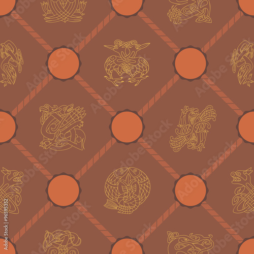 Seamless background with Celtic art and ethnic ornaments for your design