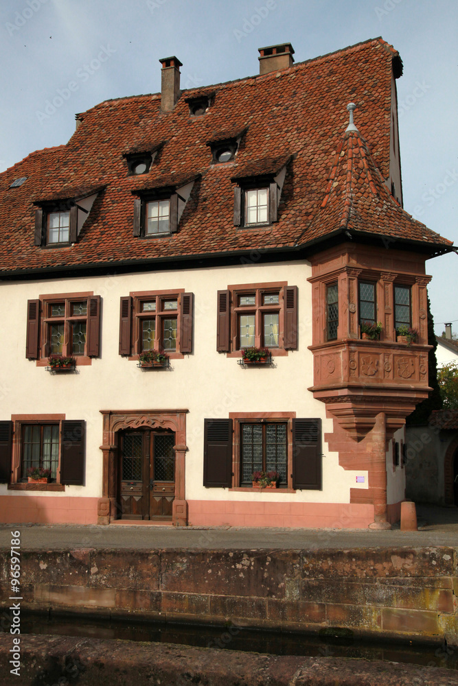 Architecture maison colombages à Wissembourg, Alsace, France