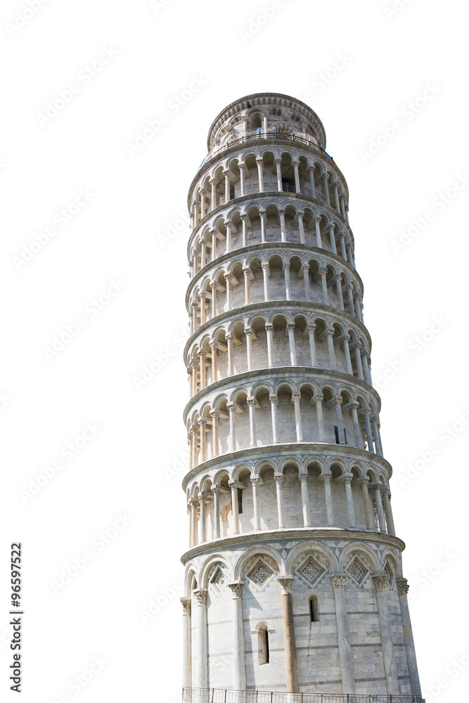 View of the Pisa Cathedral in Pisa, Italy.The Leaning Tower of P