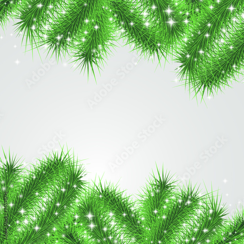 Festive Christmas card with branches