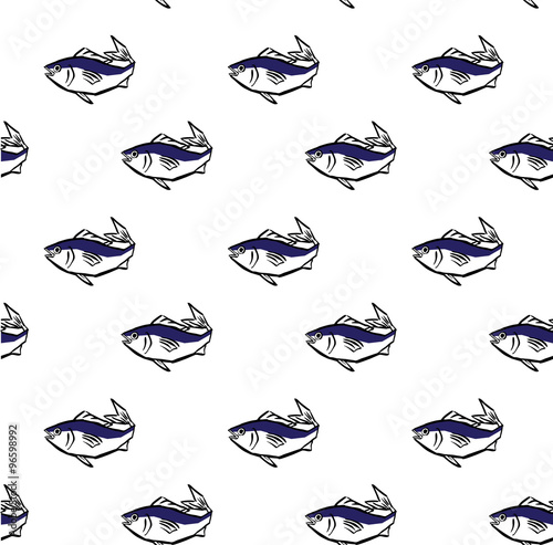 Tuna vector seamless pattern