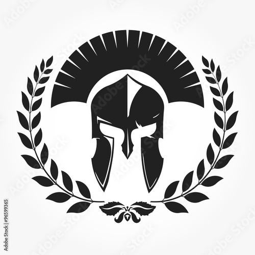 Gladiator, knight icon with laurel wreath