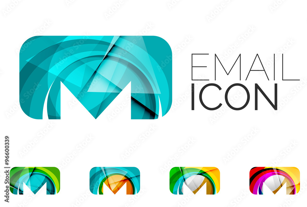 Naklejka premium Set of abstract email icon, business logotype concepts, clean modern geometric design