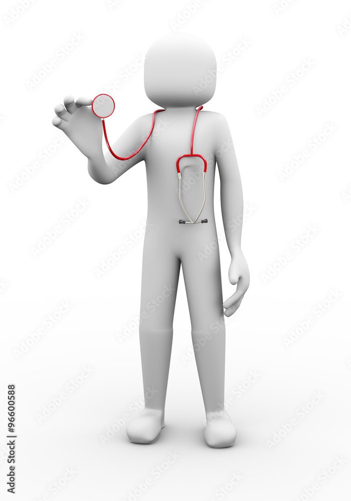 3d man doctor with stethoscope illustration 3d man doctor with stethoscope illustration