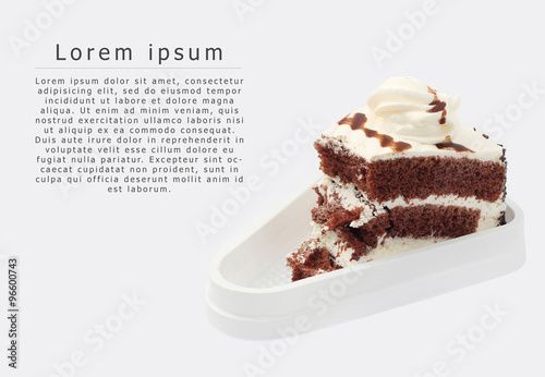 remain cake with copy space for text. low fat, healthy