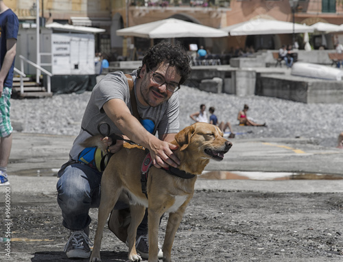 Man and his dog at Camogli