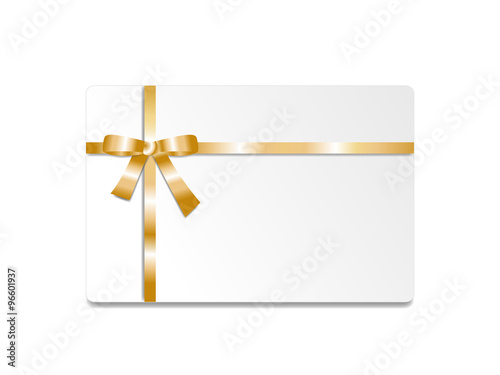 Elegant gift voucher with golden ribbon