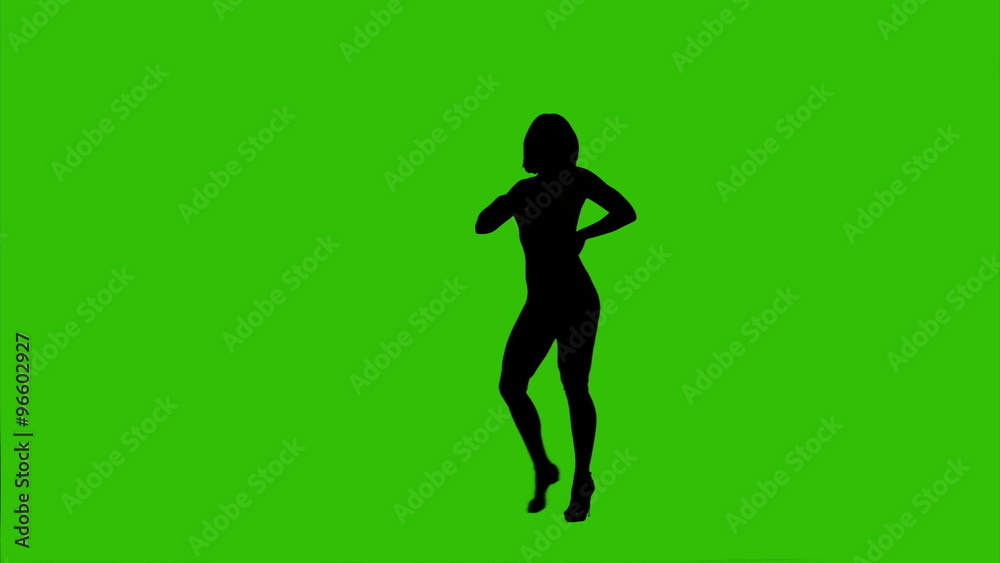 Dark silhouette of sexy dancing girl Dark silhouette of sexy dancing girl