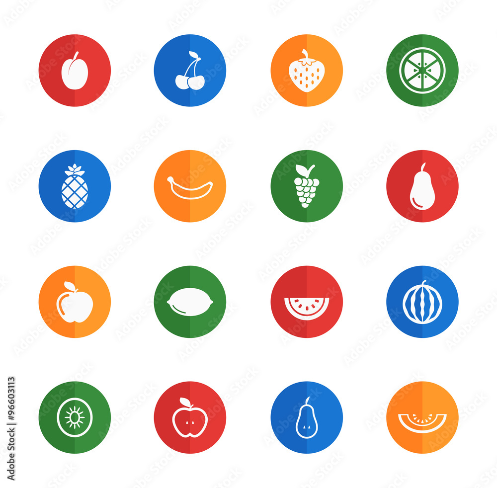 Fruits simply icons Fruits simply icons