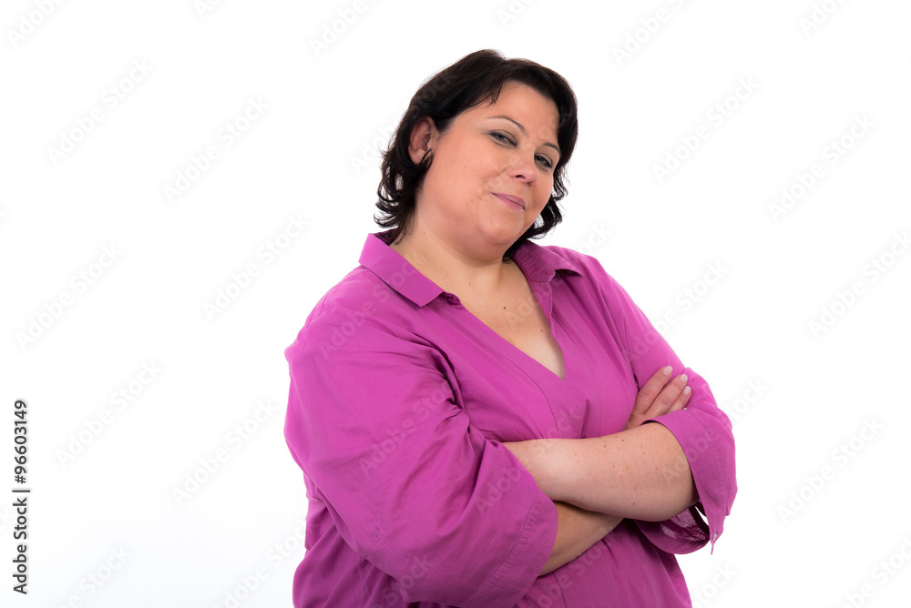 Hübsche übergewichtige Frau nach dem training Hübsche übergewichtige Frau nach dem training