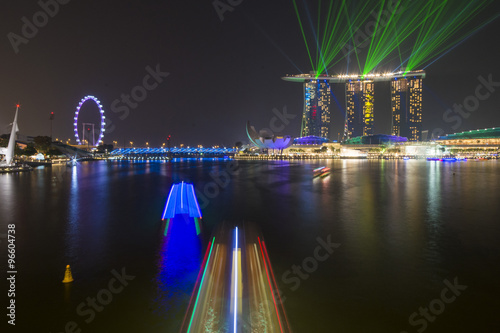 MARINA BAY SANDS, SINGAPORE OCTOBER 12, 2015: beautiful laser sh