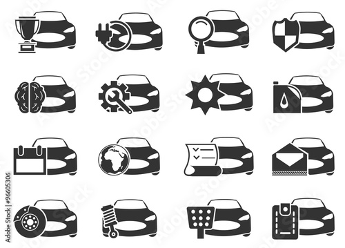 Car service icons set