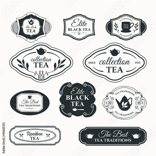 Vector Illustration with tea logo on white background. 