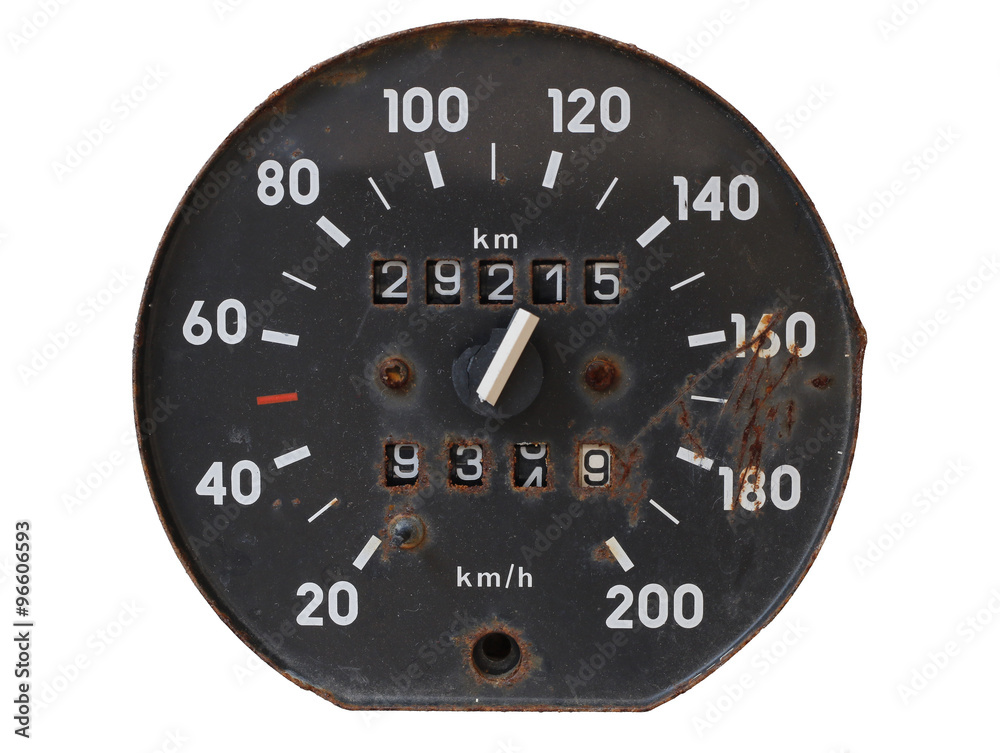 Old Tachometer On White Background Old Tachometer On White Background