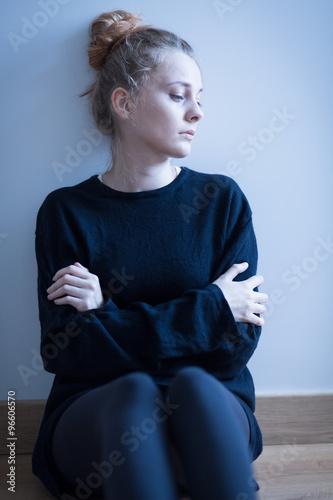 Teenage girl suffering from depression