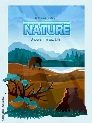 National park nature background banner 