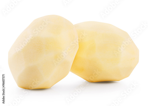 Canvas Print Raw peeled potatoes