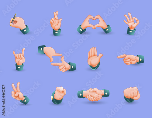 Icon Set Of Hand Gestures