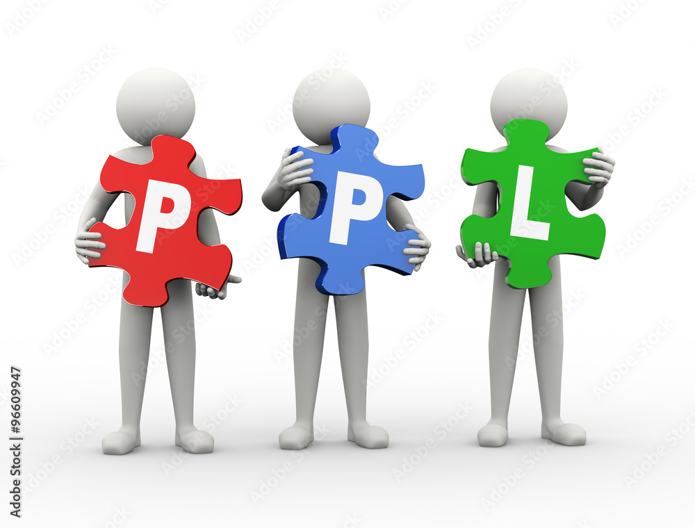 3d man puzzle piece - ppl 3d man puzzle piece - ppl