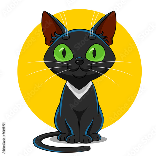 black cat. Vector.