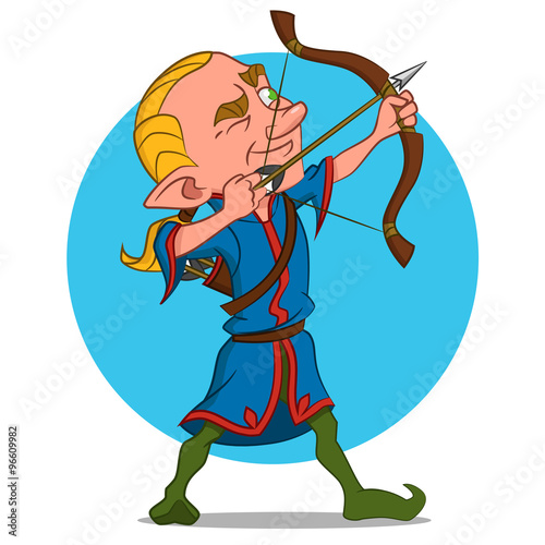 elven archer. Vector illustration.